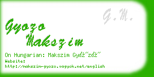 gyozo makszim business card